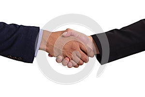 Businessman shaking hands to make business dealing