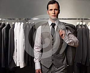 Businessman in a shop