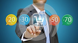 Businessman shopping online