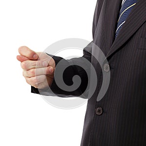 Businessman showing fig - gesture of contempt
