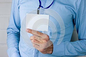 ..Businessman showing his name card