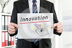 Businessman showing innovation concept