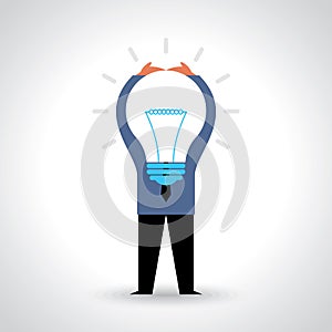 Businessman showing light bulb