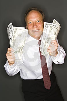 Businessman Showing Profits