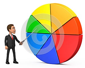 Businessman shows pointer on the graph