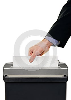 Businessman Shredding Papers