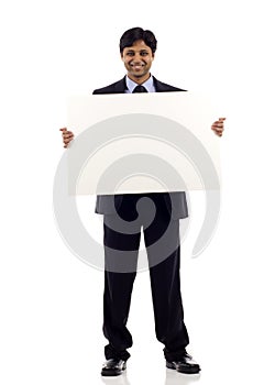 Businessman with Sign