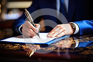 Businessman signing contract