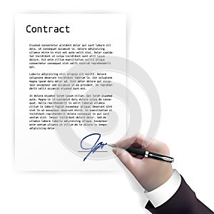 Businessman signing contract