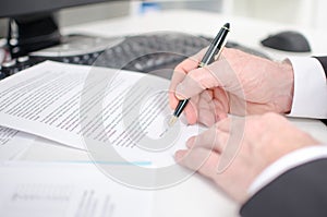 Businessman signing a contract