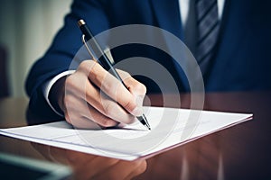 businessman signing documents. sign contract concept. close up