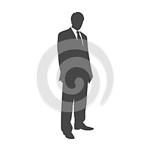 Businessman silhouette icon, black and white icon