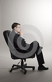 Businessman sitting in a chair