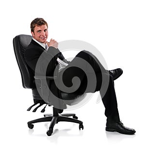 Businessman Sitting on Chair