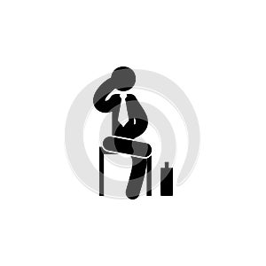 businessman, sitting, talking icon. Element of businessman icon for mobile concept and web apps. Detailed businessman, sitting, ta