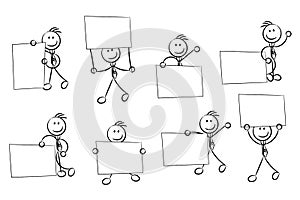 Businessman sketchy blank banner collection isolated