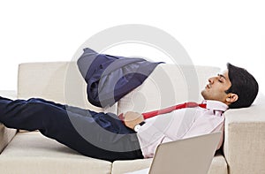 Businessman sleeping