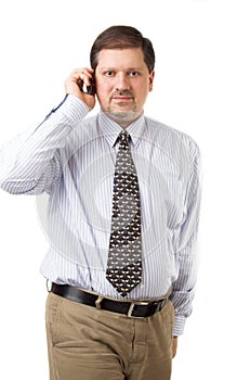 Businessman speaking on his mobile phone