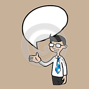 Businessman speech balloon