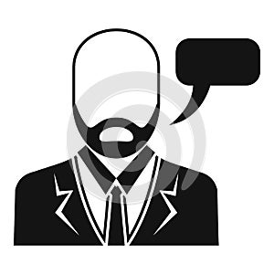 Businessman speech icon, simple style