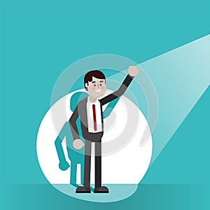 Businessman in spotlight