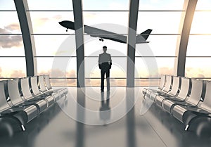 Businessman standing in airport