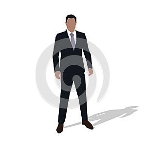 Businessman standing astride