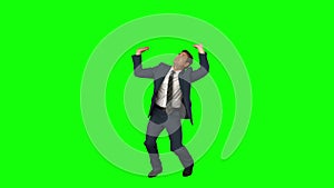 Businessman standing and cowering