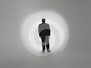 Businessman Standing In Spotlight