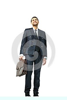 Businessman standing on vertex