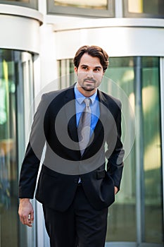 Businessman standing waiting for someone