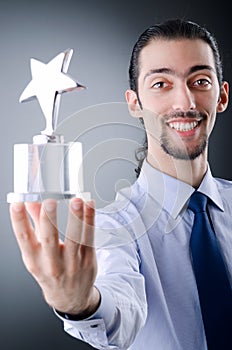 Businessman with star award