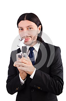 Businessman with star award isolated