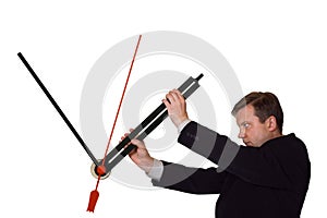 Businessman stop time