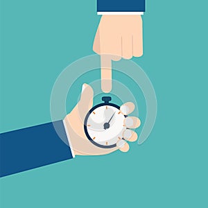 Businessman with stop watch vector