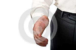 Businessman stretched hand