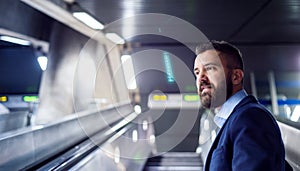 Businessman in subway