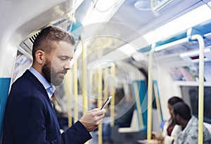 Businessman in subway