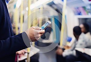 Businessman in subway