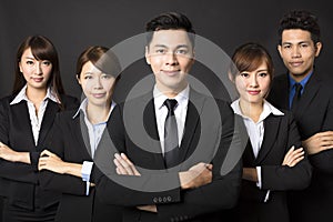 Businessman with successful business team