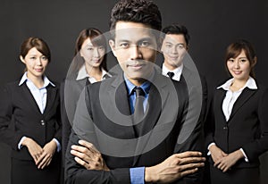 businessman with successful business team