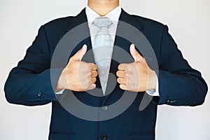 Businessman with suit and concept fight the business. Trader concept and action to fight with the business.