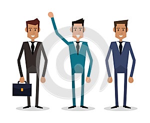 Businessman suitcase cartoon icon. Vector graphic