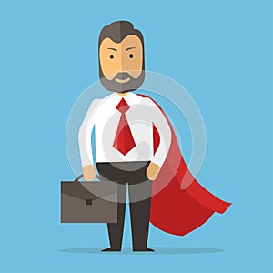 Businessman superhero concept cartoon