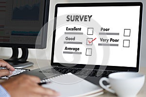 Businessman SURVEY and Results Analysis Discovery Concept