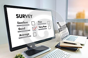 Businessman SURVEY and Results Analysis Discovery Concept