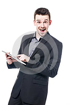 Businessman with tablet pc