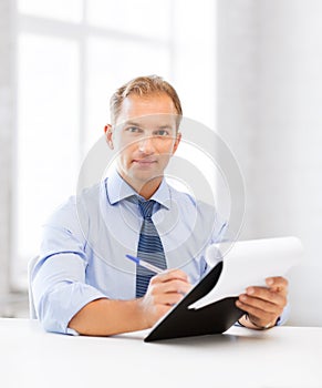 Businessman taking employment inteview