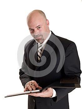 Businessman taking notes