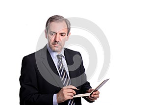 Businessman taking notes